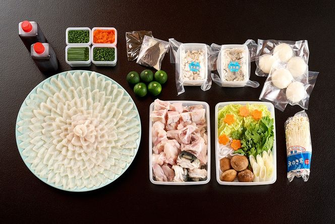 料亭「魚喜」とらふぐフルコース(冷蔵) 5人前【フグ 河豚 ふぐ皮 ふぐ刺し ふぐ鍋 ふぐ刺身 冷蔵 てっさ てっちり】(H028111)