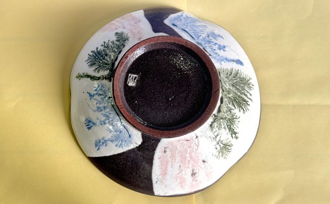 【沖縄の焼き物】七寸皿 (珊瑚紋) 食器 陶器  工芸品 ギフト 沖縄市 / 唐仙窯[BCBK012]