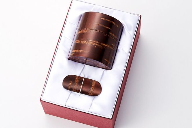 角館樺細工《冨岡商店》総皮茶筒茶箕セット S 角館工芸協同組合|02_kdk-546301