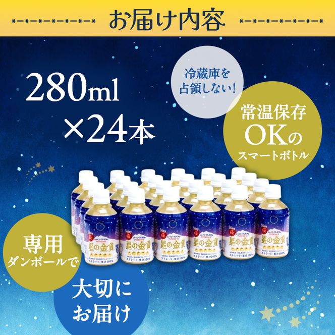 りんごジュース 青森 シャイニープレミアム 星の金貨 280ml×24本 風丸農場 りんご ジュース 100% ストレート アップルジュース フルーツジュース 果物ジュース ペットボトル 希少 フルーツ 果物 飲料 リンゴ 林檎 青森県産 青森県