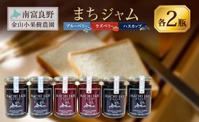 南富良野町 まちジャム 3種セット ブルーベリー ラズベリー ハスカップ 計6瓶 ( ジャム ヨーグルト トッピング 果物 くだもの フルーツ 北海道 南富良野町 ）