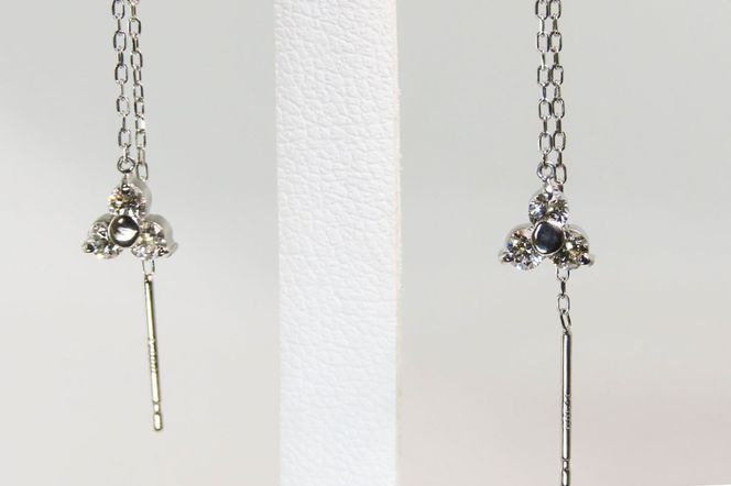 ダイヤモンドアメリカンピアス 選べる地金  【PT（プラチナ）/K18YG（イエローゴールド）/K18PG（ピンクゴールド）】 CS-704 / CS-705 / CS-706　ピアス ダイヤモンド チェーン ジュエリー ダイヤ アクセサリー 宝石 山梨 富士吉田