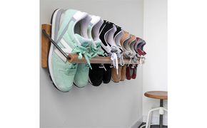 Sneaker wall スニーカーウォール  SW-900TM タモ（おおよそ4足収納 タモ無垢材 壁掛け 木製 シューズラック スリッパラック）【配達不可：沖縄・離島】 雑貨 日用品 家具 