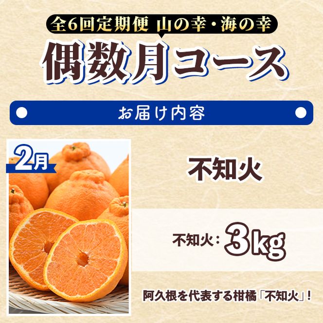 ＜定期便・全6回(偶数月)＞阿久根市の山の幸・海の幸！不知火・そら豆・タカエビ・メロン・伊勢えび・ぼんたんなど)国産 柑橘 みかん フルーツ 果物 魚介 頒布会【松永青果】akn053-38