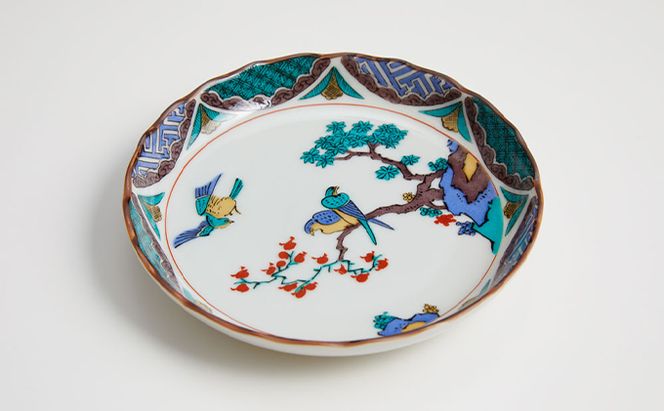 九谷焼 4.5号皿揃・時代絵（5枚セット）a01 民芸品 工芸品 お皿 豆皿 