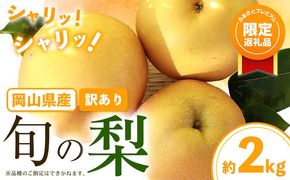 【ふるプレ限定品】 訳あり 旬の梨 約2kg 2～5玉 《9月上旬-1月上旬頃発送》岡山県産 新高梨 愛宕梨---yakage_loc_20_p---