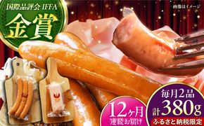 【全12回定期便】【ふるさと納税限定】TESIOの自家製フランク＆ボローニャセット (計380g) 豚肉 ハム ソーセージ 小分け 真空パック 沖縄市 / TESIO[BCAD018]