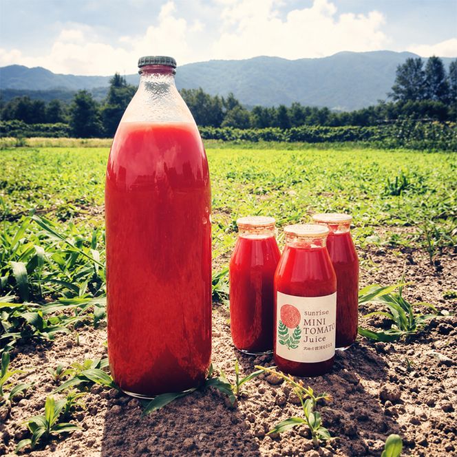 北海道仁木町産 ミニトマト100％ジュース 1000ml×2本 栽培期間中 除草剤・化学農薬・化学肥料不使用 野菜ジュース 果汁飲料 野菜飲料 野菜 [iori farm hokkaido]
