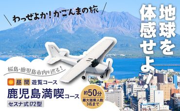 [昼間遊覧飛行]鹿児島満喫コース(桜島+鹿児島市内) セスナ式172型(大人3名まで)