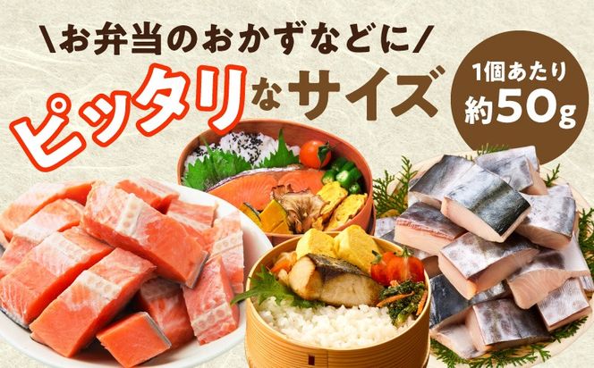 G3802 【お弁当サイズ】さわら&銀鮭 切身 計40切れ（各約50g×20切れ） 【小分け 漁師 さけ サケ 手切り  泉州 鰆 切り身 弁当 朝食 時短 訳あり サイズ不揃い 規格外 冷凍食品 】