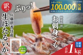 《先行予約》兵庫県香住産 訳あり 生 ホタルイカ ほたるいか 小分け 便利 1kg（250g×4パック）冷凍 【令和9年3月以降お届け予定】国産 香住 しゃぶしゃぶ 刺身 美味しい ホタルイカ 水揚げ 日本一 いか イカ 大人気 人気 ランキング おすすめ ふるさと納税 返礼品 兵庫県 香美町 1万以下 日本海フーズ 07-95