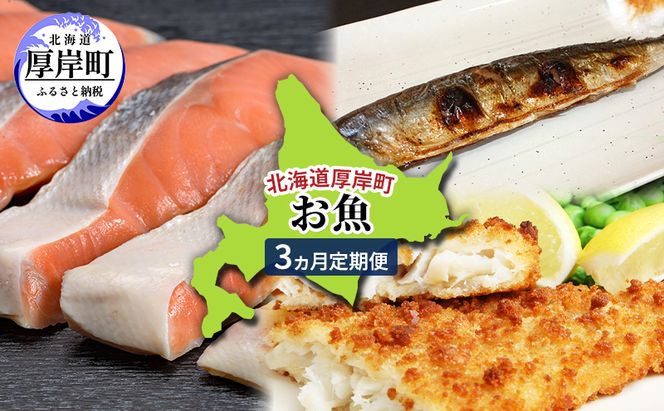 北海道 厚岸町 お魚 3ヵ月 定期便 [ 鮭 さけ サケ 焼き魚 サンマ 秋刀魚 さんま 漬魚 魚 魚介類 加工食品 ]