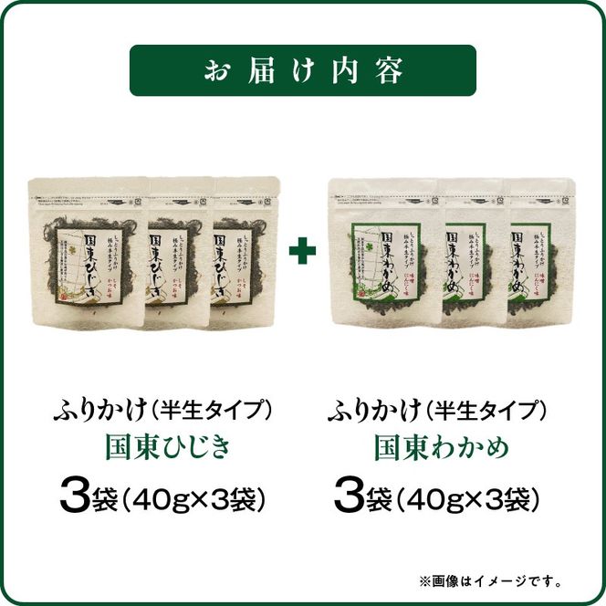 ごはんが進む！海のふりかけ 6袋（わかめ3・ひじき3） 半生 ソフトタイプ_2515R-4