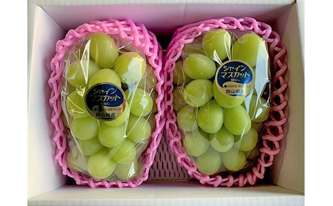 ぶどう 2026年 先行予約 シャイン マスカット 2房 合計1.4kg以上 ブドウ 葡萄  岡山県産 国産 フルーツ 果物 ギフト 河本農園 果物類 シャインマスカット 