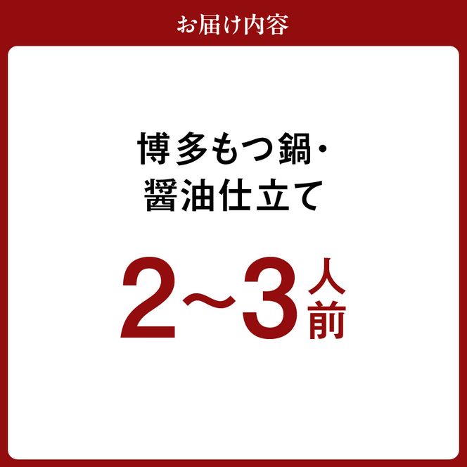 博多もつ鍋・醤油仕立て(2～3人前)【伊豆丸商店】_HA1465