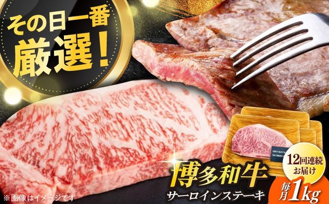 【全12回定期便】【溢れる肉汁と濃厚な旨味】博多和牛サーロイン1kg（250g×4枚）《築上町》【株式会社MEAT PLUS】[ABBP053]