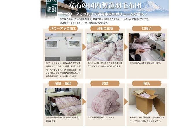 訳あり 羽毛布団 シングル 冬用 色柄おまかせ 掛け布団 冬 本掛け ブルガリア産 ホワイトダックダウン 93％ 1.3kg 400dp 80番手 サテン 布団 ふとん 羽毛ふとん 掛布団 日本製 数量限定 寝具 羽毛掛け布団 訳アリ ダウン ダウンケット [川村羽毛 山梨県 韮崎市 20743597]