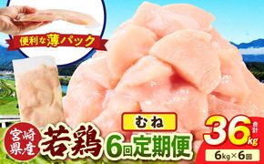 宮崎県産 若鶏切身 むね肉 6kg（300g×20袋）【6か月定期便】_b0800_it_x2