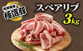 佐藤畜産の極選豚スペアリブ3kg（1kg×3パック・小分け真空パック）バーベキューやパーティーで盛り上がる骨付きの国産豚肉スペアリブ。便利な小分け真空パックを冷凍でお届け ※離島への配送不可