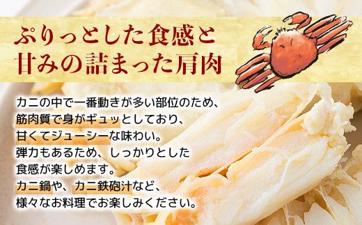 量が選べる！本ズワイガニ 肩肉 500g~3kg カニ用フォーク付き！【北海道 ずわい蟹 ずわいガニ 蟹 カニ かに 冷凍 ボイル ボイル済 簡単 手軽 調理済み 丸勝水産 ギフト】