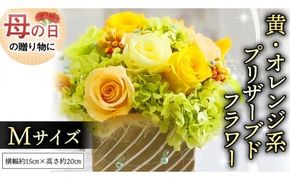 【 母の日 】 黄色 ・ オレンジ 系 プリザーブド フラワー M ギフト プレゼント 花 お祝い 贈答 記念日 [CT103ci]