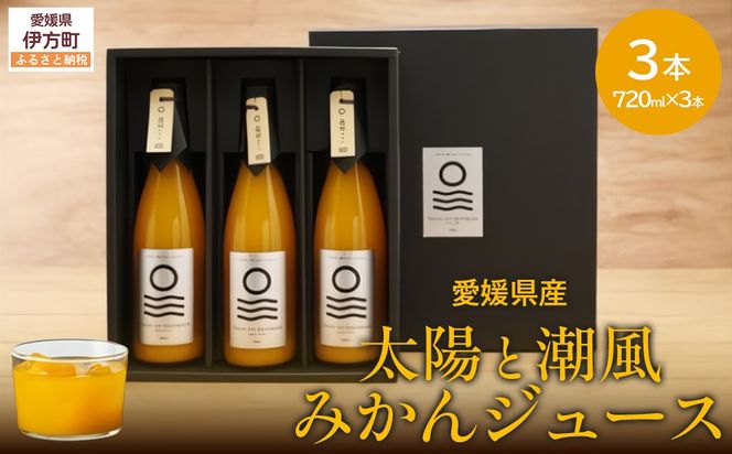 【愛媛県産】太陽と潮風みかんジュース（720ml×3本） 果汁100％  IKTI010