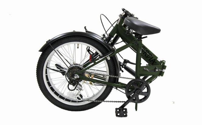 折りたたみ自転車 20インチ 6段変速 ワイドタイヤ ヴェルディア 街乗り 通勤 通学 安定走行 フォールディングバイク グリーン│武田産業 人気返礼品 三重県 四日市市 ふるさと納税