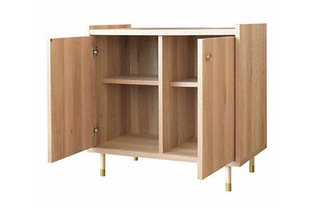 ヴァロ 80キャビネット ドア【 収納 テレビ台 コンパクト 真鍮取っ手 真鍮つまみ 脚先真鍮色仕上げ 開梱設置 梱包材引き取り 完成品】(H062287)