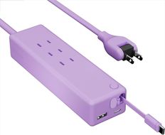 CIO 電源タップ マルチタップ 延長コード 1.5m USB-C×2 USB-A×1  Mate Tap002 エアリーパープル｜小型 軽量 おしゃれ 便利 [2671]