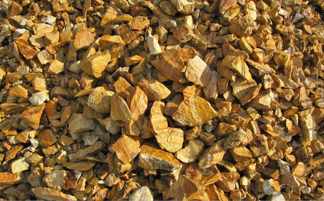 【15個口】庭石、ごろた石 天草小粒（30mm～50mm） 約20kg土嚢袋入り 合計約300kg 天草石 小粒 ブラウン 茶色 小石 石 天然石 庭 熊本県 上天草市