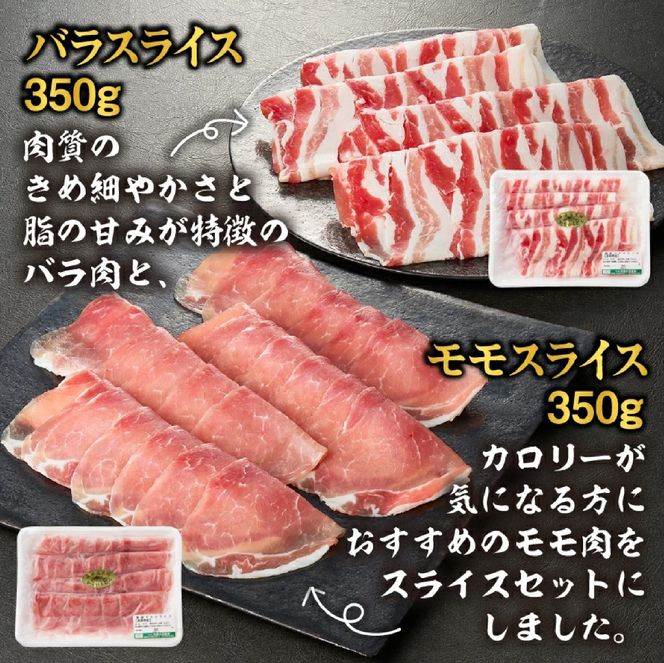 【牧場直送の新鮮黒豚】桑水流黒豚からいもどんスライス食べ比べセット（国産 豚肉 小分け 700ｇ 黒豚 豚バラ しゃぶしゃぶ 豚バラスライス 豚　宮崎 小林市 人気 冷凍）