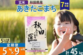 【玄米】＜令和7年産＞ 《定期便9ヶ月》秋田県産 あきたこまち 匠 5kg (5kg×1袋)×9回 5キロ お米 |02_snk-020309s
