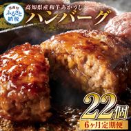 【CF-R7hbk】t216cdm　 創業50年老舗レストランの幻の和牛あかうしハンバーグ120g×22ケ 6ヶ月定期便 土佐あかうし 美鮮豚 牛肉 高級 ハンバーグ 冷凍 美味しい 肉汁ハンバーグ 焼くだけ 小分け 個包装 高級 国産 定期便