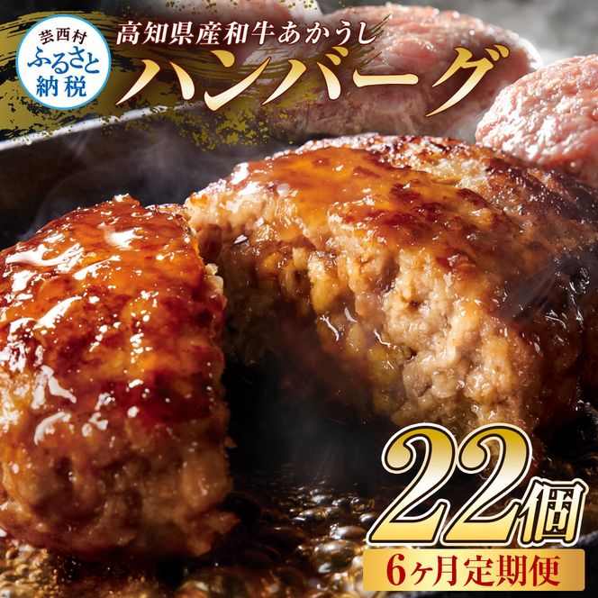 【CF-R7hbk】t216cdm　 創業50年老舗レストランの幻の和牛あかうしハンバーグ120g×22ケ 6ヶ月定期便 土佐あかうし 美鮮豚 牛肉 高級 ハンバーグ 冷凍 美味しい 肉汁ハンバーグ 焼くだけ 小分け 個包装 高級 国産 定期便