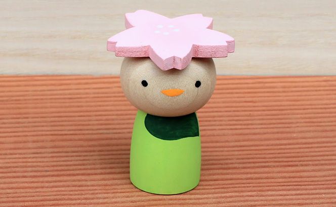 【うらにわあとりえ】さくらっきーこけし 1体 ゆるキャラ ご当地キャラクター シンボリック オリジナル 工芸品 新感覚 アート 手作り 観光物産品 インテリア 