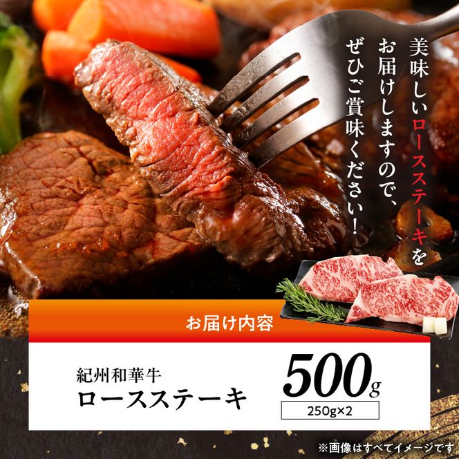 紀州和華牛　ロースステーキ 500g（約250gｘ2枚）_BN6102