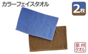 099H4456 カラーフェイスタオル 2枚セット 泉州タオル