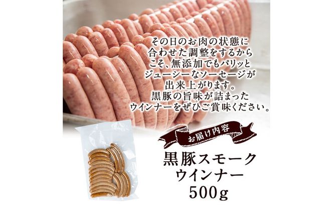 【無添加】【ギフト対応】【訳あり】「福別府農場」鹿児島黒豚無添加スモークウインナー 500g a3-228
