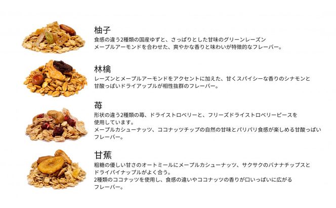 soi 食べ比べグラノーラ 4種類（ゆず・りんご・いちご・バナナ） 232238_PP21-PR