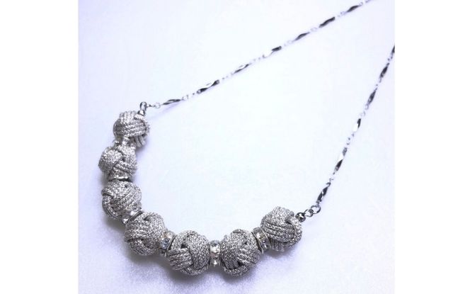 【※使用しない※】【伊賀組紐】ネックレスロンデル 【銀】