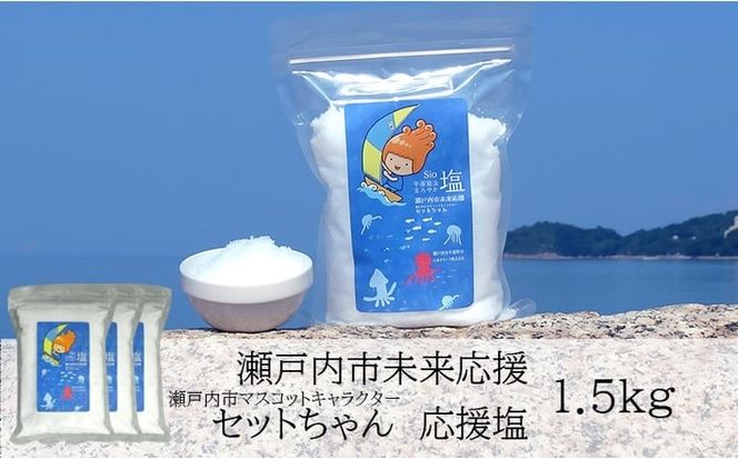 セットちゃん 応援塩 1.5kg(500g×3袋) 塩 フレーク塩 粗塩 調味料 岡山 瀬戸内市 [№5735-3372]