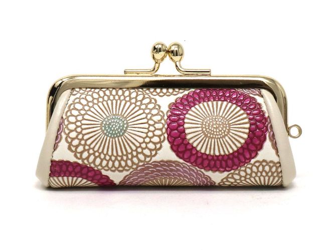 【文庫屋大関】印鑑ケース　笠菊＜桃花＞【皮革工芸品】 ファッション小物 民芸品 