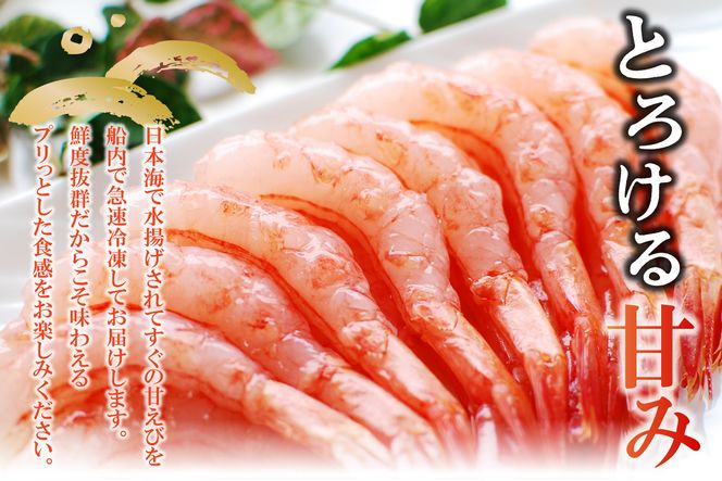 【香住の甘エビ 刺身用 中サイズ 解凍前750g以上×2パック 合計1.5kg以上 冷凍】 国産 甘えび 甘海老 えび エビ 海老 鮮度 抜群 日本海 香住漁港 柴山港 水揚げ 産地直送 産直 魚介 海鮮 唐揚げ 海鮮丼 塩焼き 刺身 おかず ごはん ご飯 お酒 酒 お供 おつまみ 人気 おすすめ 兵庫県 香美町 香住 柴山 但馬漁業協同組合 柴山支所 04-12