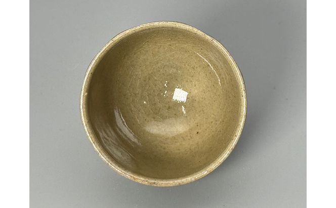虫明焼 灰釉面取ぐい呑(黒井博史 作) 工芸品 食器 酒器 ぐい呑