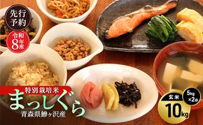 先行予約 令和8年産 特別栽培米 まっしぐら 玄米 10kg(5kg×2) [H.GREENWORK] 青森県 鰺ヶ沢産 / お米 こめ おこめ ごはん 農薬5割減 安心 安全 備蓄 健康 津軽
