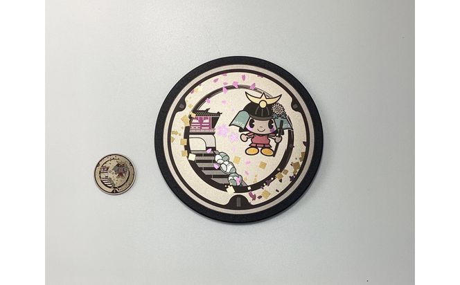 チタン製ミニチュアマンホール・メダルセット ＜大東市 ダイトンと慈眼寺＞ 272183_EC005