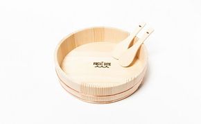 【FUCHIBITE】 寿司桶 日本製 ミニしゃもじ付き 国産 モミの木 木製 ちらし寿司 飯切 盛桶 盛付桶