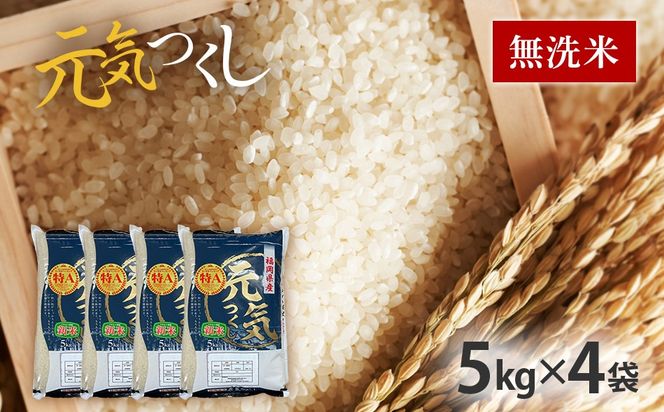 令和7年産　福岡県産ブランド米「元気つくし」無洗米20kg