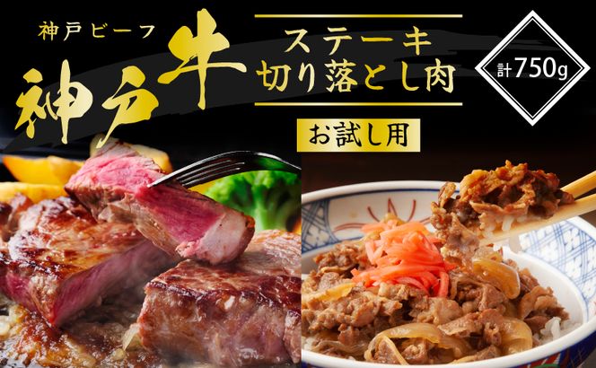 神戸牛 サーロインステーキ 切り落とし お試しセット 750g 牛肉 A4ランク A5ランク