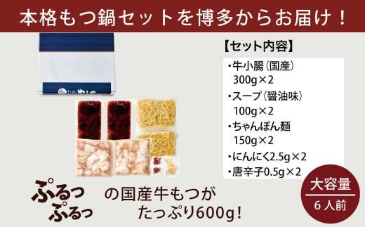 やまや　大容量もつ鍋セット　牛もつたっぷり600g！5～6人前　EY006